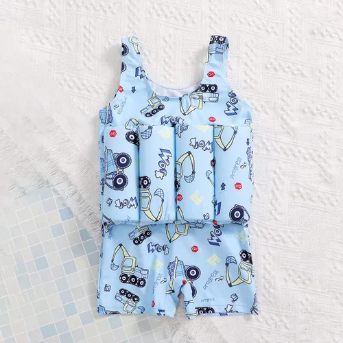 Vista 2 de Traje de baño flotante para niños y niñas, de una pieza, flotante, chaleco de natación flotante para entrenamiento