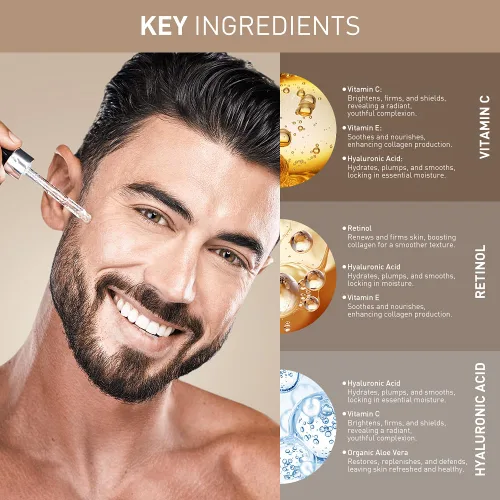 Vista 4 de Aiwei Set de suero facial - Incluye vitamina C, retinol y ácido hialurónico - Mejora la textura de la piel, brillo e hidratación - Sueros faciales