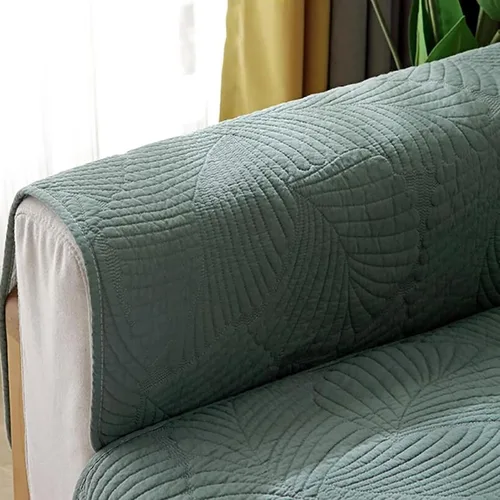 Vista 7 de Funda de sofá de hoja nórdica, funda de algodón para sofá modular de 1/2/3/4 plazas, funda antideslizante en forma de L para niños, reposabrazos