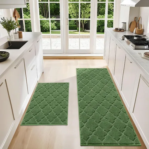 Vista 57 de COSY HOMEER Alfombras suaves de cocina [2 piezas] para el frente del fregadero súper absorbentes, tapetes y tapetes de cocina de 20 x 30 pulgadas/20