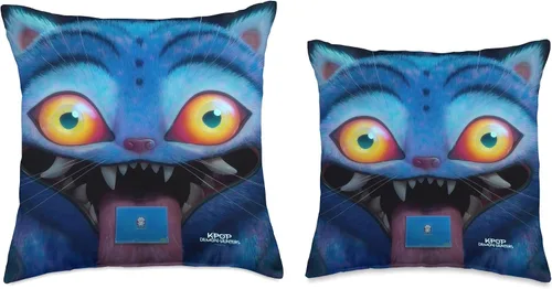 Vista 3 de Almohada de KPop Demon Hunters Derpy Tiger con licencia