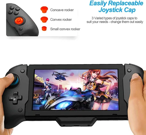 Vista 4 de NexiGo Controlador de interruptor para modo de mano controlador ergonómico para Nintendo Switch con giroscopio de 6 ejes vibración de motor dual