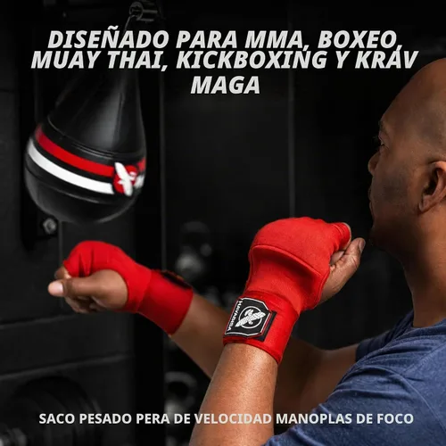 Vista 6 de Hayabusa Guantes de mano de gel rápido para boxeo Negro