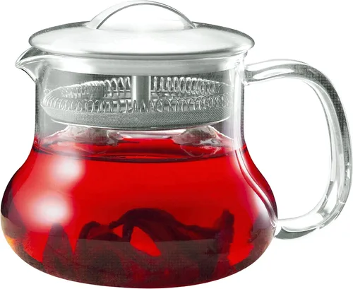 Vista 2 de Yama Sitka - Tetera de vidrio Sitka de 12 onzas con filtro de malla integrado, apta para lavavajillas, ideal para té de hojas sueltas, apta