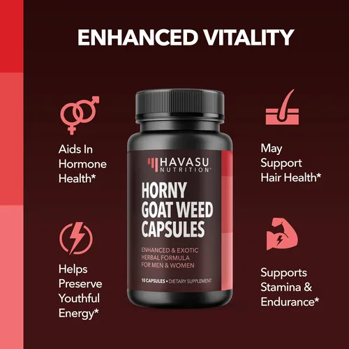 Vista 3 de Cápsulas unisex de hierba Epimedium para hombres y mujeres - Fuerza extra y apoyo energético con Tongkat Ali, Muira Puama y palma enana americana