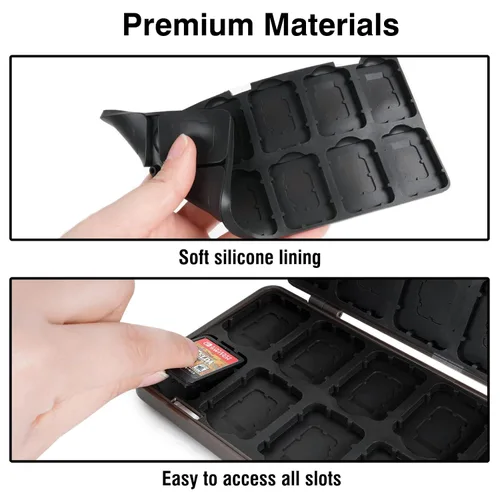 Vista 4 de TIKOdirect Funda para tarjetas de juego compatible con juegos Nintendo Switch, almacenamiento protector plegable con 24 ranuras para tarjetas