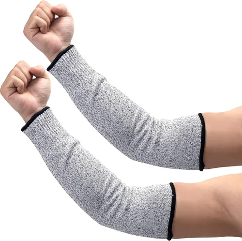 Vista 13 de ANCIRS Mangas resistentes a cortes para protección de brazos, mangas de jardinería, mangas de seguridad para mordeduras de perro
