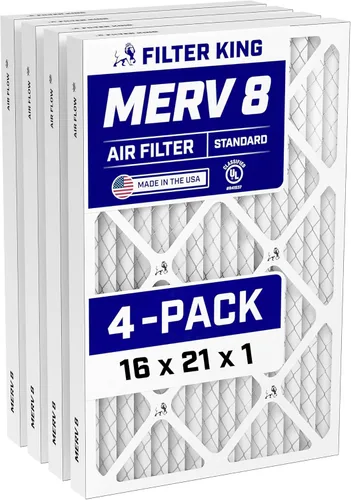 Vista 234 de Filter King Filtro de aire 6x6x1 Paquete de 4 Filtros plisados MERV 8 HVAC para horno A/C Fabricado en Estados Unidos Tamaño real: 5.5 x 5.5