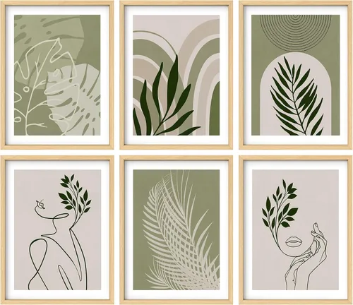 Vista 12 de Juego de galería de collage enmarcado para pared, diseño de plantas de flores de William Morris, ilustraciones de naturaleza silvestre, moderno