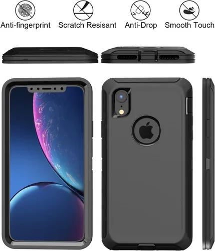 Vista 5 de Funda diseñada para iPhone XR [protección de cuerpo completo 3 en 1] Funda resistente de grado militar, a prueba de golpes y caídas de 6.1 pulgadas