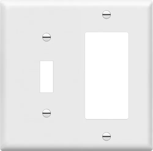 Vista 18 de ENERLITES - Placa de pared combinada para interruptor de palanca y enchufe decorativo, cubierta de acero inoxidable 201, resistente a la corrosión