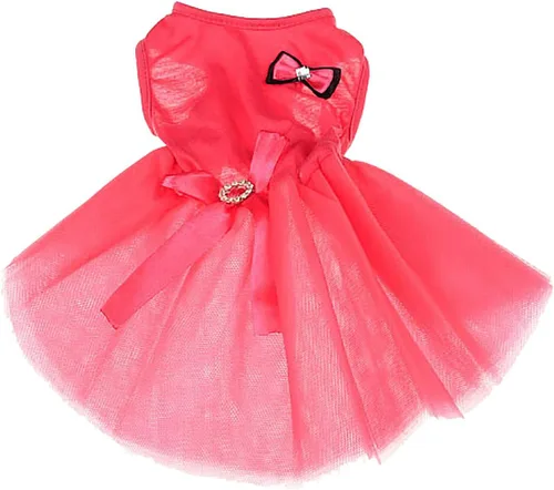 Vista 8 de Moda Dulce Cachorro Princesa Falda Tutu Vestido De Novia Para Perros Pequeños, Extra Pequeños - Rojo rojo (J-red)
