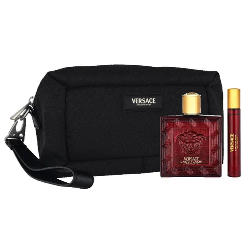 Vista 6 de Versace Eros Flame - Set de regalo de 3 piezas para hombre (3.4 onzas Eau De Parfum Spray + Eau De Parfum Spray de 0.34 oz + bolsa)