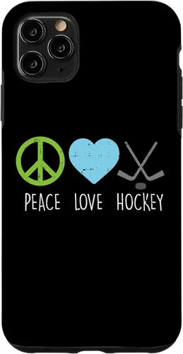 Vista 11 de Funda para iPhone 14 Peace Love Ice Hockey Cool Player Goalie Hippie Hombres Mujeres
