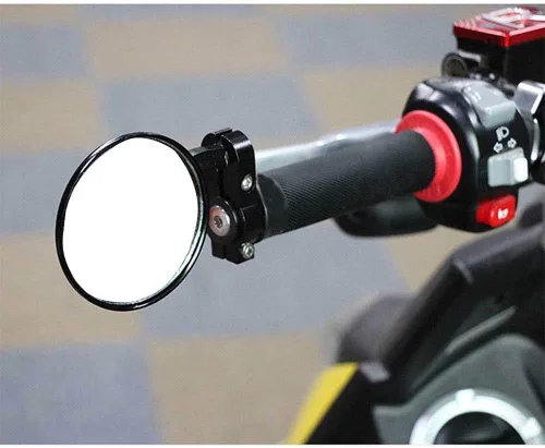 Vista 3 de 1 par de espejos de motocicleta redondos CNC negros compatibles con Ducati Scrambler Cafe Racer 2020