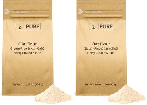 Vista 4 de Pure Original Ingredients Harina de avena sin gluten (1 lb) Finamente molida, sin OMG, panes y pasteles