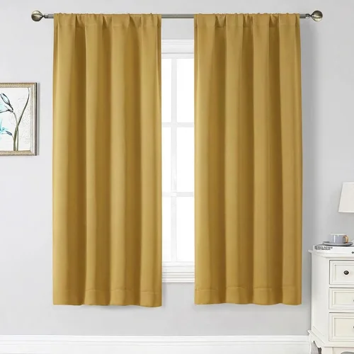 Vista 105 de Cortinas opacas para dormitorio, sala de estar, juego de 2 paneles de 54 pulgadas de largo, cortinas de oscurecimiento de habitación con aislamiento