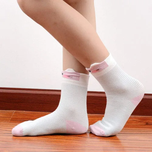 Vista 6 de T.H.L.S 5 pares de calcetines de algodón para niñas de 0 a 15 años de edad