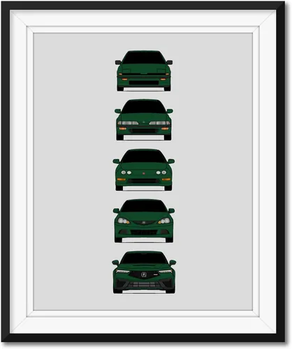 Vista 11 de Custom Car Posters Póster hecho a mano compatible con Acura Integra Evolution Generations e impresión de Acura Integra, multicolor, 8 x 10 pulgadas