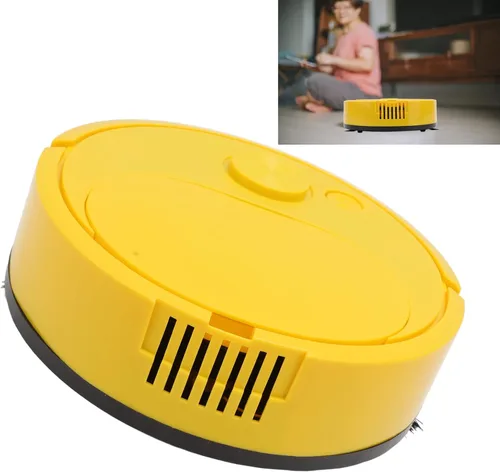 Vista 4 de Robot Aspirador Multifuncional Carga USB Mini Robot de Barrido Inteligente para Pisos de Madera Azulejos Alfombra (Amarillo) Roboticvacuumcleaner