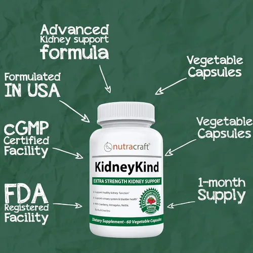 Vista 5 de Nutracraft KidneyKind #1 Suplemento de apoyo renal y desintoxicación Limpieza renal para la salud de la vejiga y urinaria Buchu, enebro, Uva