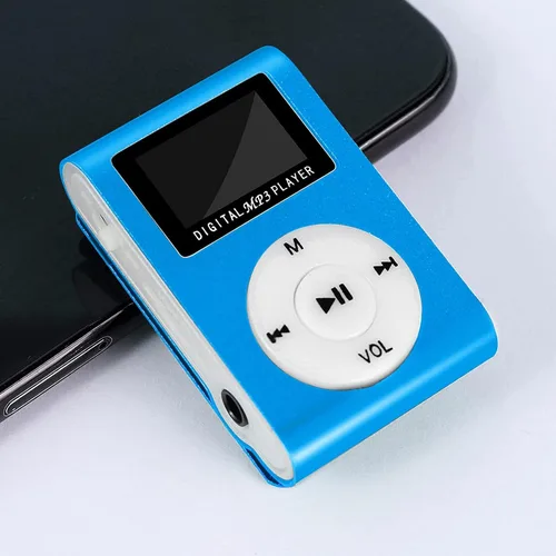 Vista 9 de Reproductor de MP3 para deportes, reproductor de música portátil USB de viaje con altavoz, pantalla LCD, música digital, tiempo de espera Negro