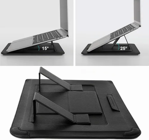 Vista 4 de Nillkin Funda para laptop de 15.6 pulgadas, funda para MacBook con soporte ajustable y alfombrilla para mouse, 2 modos de soporte, funda para laptop