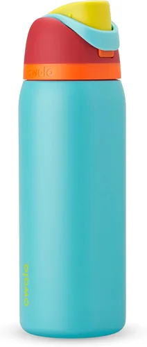 Vista 2 de Owala FreeSip - Botellas de agua aisladas de acero inoxidable con popote, 32 onzas y 24 onzas, dulzura de verano