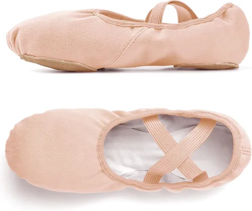 Vista 5 de Stelle Zapatos de ballet para mujer, lona altamente elástica, zapatillas de ballet para adultos, suela dividida, zapatos de baile de yoga para niñas