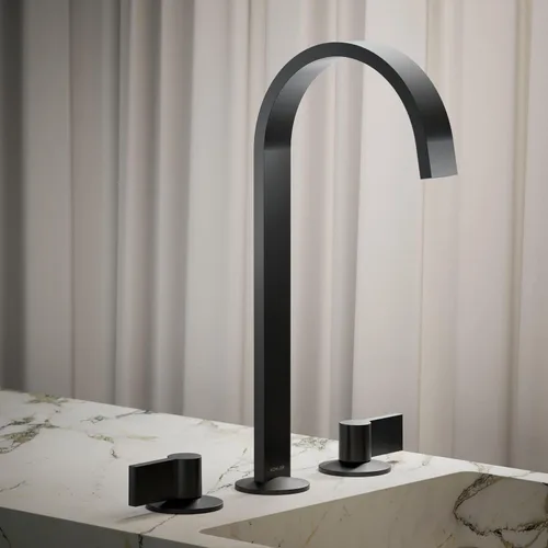 Vista 2 de Kohler 77966-BL Components - Caño para grifo de lavabo con diseño de cinta, 1.2 gpm, color negro mate