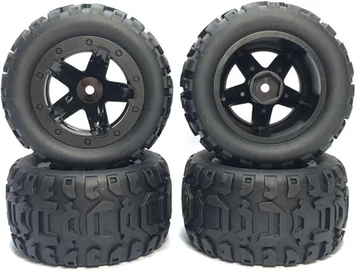 Vista 7 de NC Neumáticos de coche RC 1/16 1/12 1/14 modelo de montaje para 124019 para HBX 16889 124018, negro