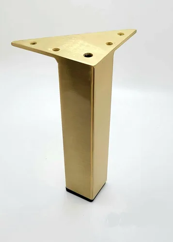 Vista 3 de Patas de metal para muebles, patas de metal, 7 pulgadas de alto, patas cuadradas de níquel satinado y cromo dorado cepillado, 4 piezas