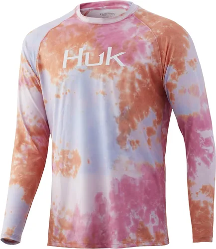 Vista 46 de Huk Pursuit Vented LS para hombre Refracción Fish Fade - San Sal/Wahoo