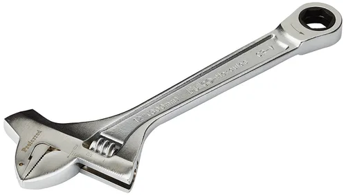 Vista 2 de Llave ajustable de minería Proferred T10001 con martillo, acabado cromado, 12 pulgadas