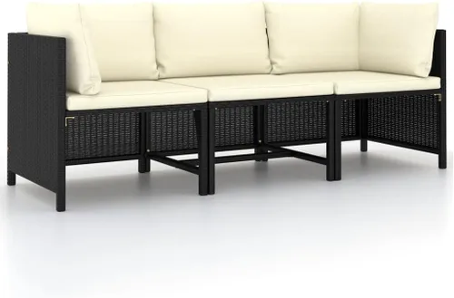 Vista 26 de Sofá de patio de 3 plazas con cojines, cómodo sofá, sofá al aire libre, sofá de patio, muebles de exterior, para patio, porche, césped, jardín o Gris