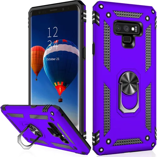 Vista 8 de IKAZZ Funda para Galaxy Note 9, TPU suave y flexible de doble capa y policarbonato duro, antideslizante, de cuerpo completo, resistente, funda Azul