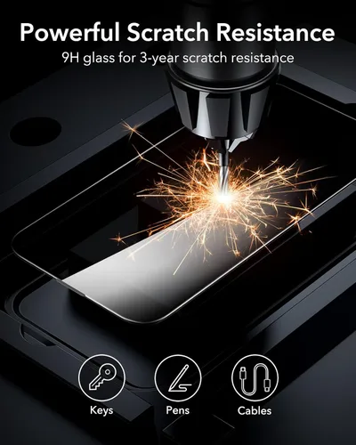 Vista 9 de ESR Paquete de 3 para iPhone 14 Pro Protector de Pantalla de Privacidad, Protector de Pantalla de Privacidad de Vidrio Templado Anti-espía