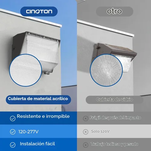 Vista 7 de CINOTON Paquete de luz LED de pared de 120 W, 3CCT 16800LM, sensor