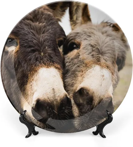 Vista 11 de Platos decorativos de cerámica de 6 pulgadas para colgar en la pared, plato de cerámica de vaca con soporte de exhibición, platos domésticos