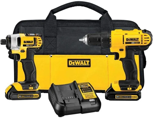 Vista 4 de DEWALT Juego de herramientas mecánicas, 205 piezas (DWMT81534) y 20V MAX kit combinado de taladro inalámbrico, 2 herramientas (DCK240C2)