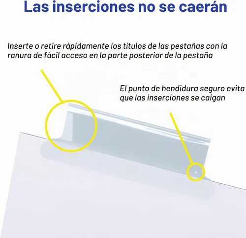 Vista 5 de Avery Big Tab Separadores insertables con pestaña extra anchos 8 pestañas transparentes, 1 juego (11223)