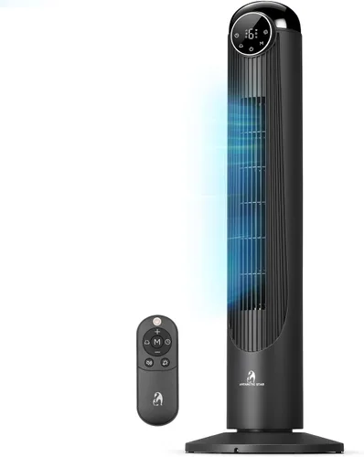 Vista 15 de Antarctic Star Ventilador de torre T36, ventilador oscilante sin aspas de 36 pulgadas con control remoto, 6 velocidades y 4 modos, pantalla LED