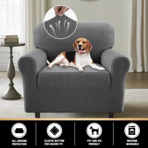 Vista 3 de PrinceDeco Fundas de sofá impermeables dobles para sofás, funda elástica para silla antideslizante, lavable, protector de muebles a prueba de fugas