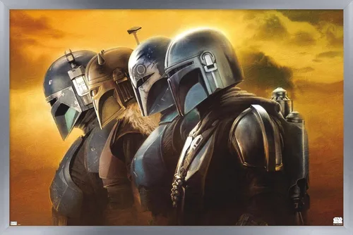 Vista 11 de Trends International Star Wars: The Mandalorian Season 3 - Póster de pared de cascos, 22.37 x 34.00 pulgadas, versión enmarcada en blanco