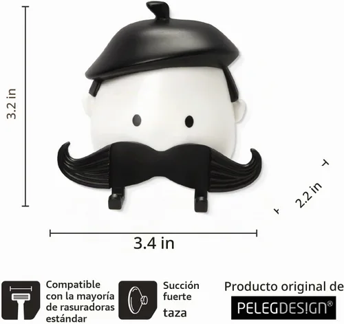 Vista 5 de PELEG Design Mr. Razor - Soporte para maquinilla de afeitar con succión para ducha, baño, baño, regalos únicos