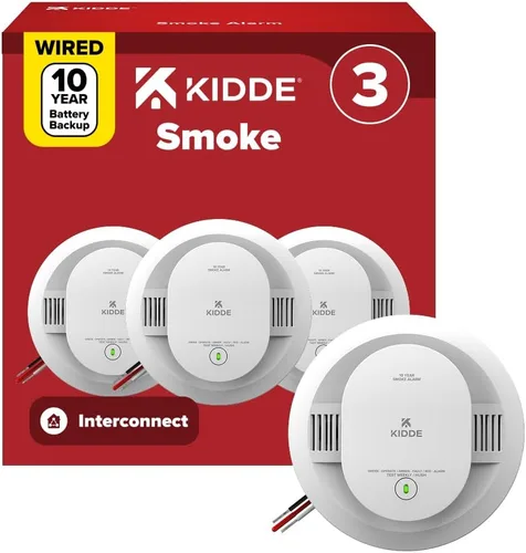 Vista 13 de Kidde Detector de humo, cableado y batería de reserva de 10 años, 20SA10, 1