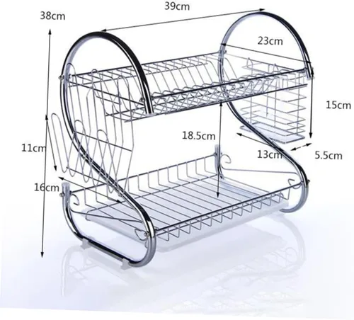 Vista 5 de UPKOCH Escurridor de platos para fregadero, estante seco para platos, soporte para palillos, soporte para utensilios sobre el fregadero, escurridor