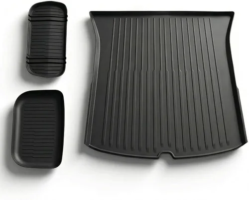 Vista 12 de Revestimientos de Carga para Todo Clima para Tesla Model 3 Alfombrillas de Maletero, Alfombrillas Protectoras de Bandeja de Maletero Delantero