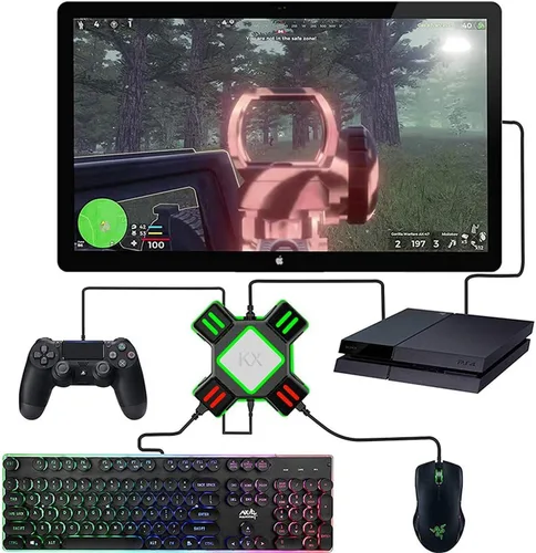 Vista 4 de Convertidor de voltaje-Adaptador de enchufe de viaje, para interruptor/PS4/PS3 Cargadores KX USB controlador de juego convertidor teclado ratón