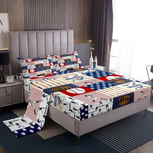 Vista 43 de Manfei Juego de sábanas de baloncesto para niños, tamaño individual, juego de ropa de cama temática deportiva para decoración de habitación de niños
